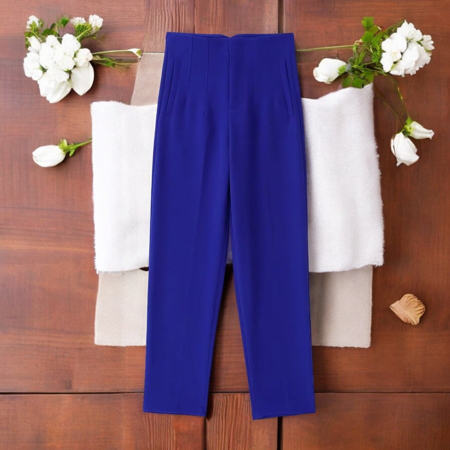 Pantaloni Donna Chic a Vita Alta con Cerniera Frontale - Eleganza e Comfort per Ogni Occasione