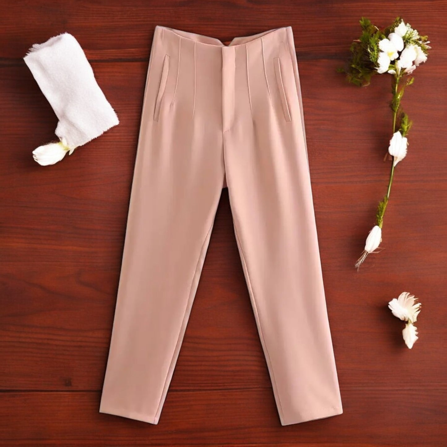 Pantaloni Donna Chic a Vita Alta con Cerniera Frontale - Eleganza e Comfort per Ogni Occasione