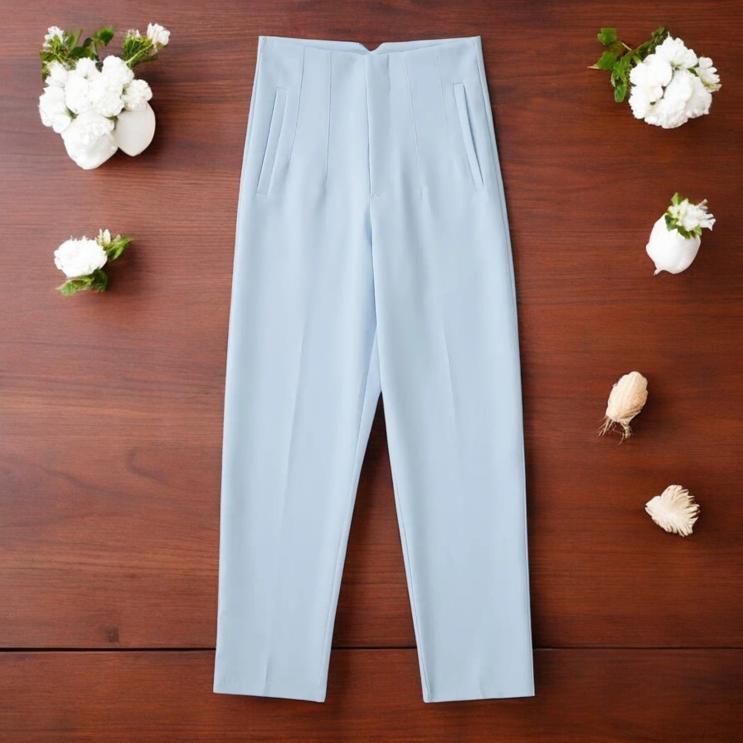 Pantaloni Donna Chic a Vita Alta con Cerniera Frontale - Eleganza e Comfort per Ogni Occasione