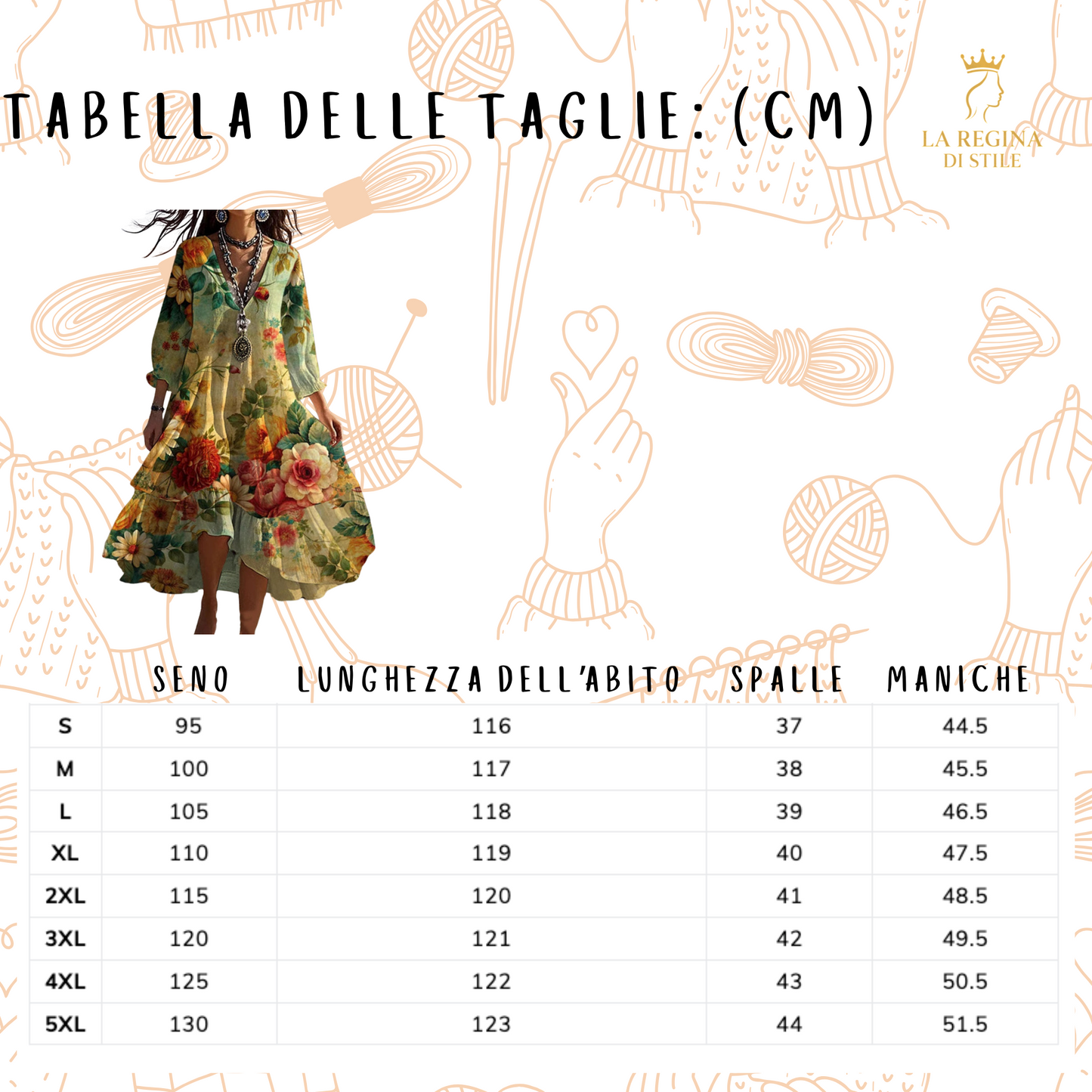 La Regina di Stile - Abito Lungo Boho Chic Floreale da Donna | Vestito Estivo Elegante con Scollo a V e Maniche 3/4