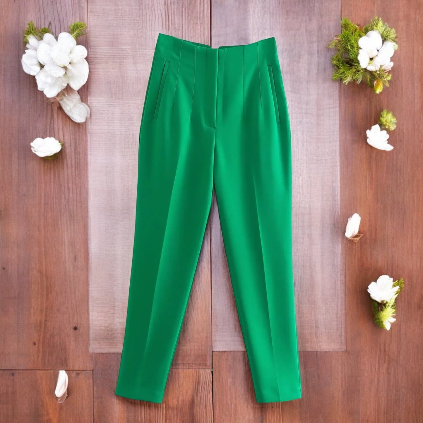 Pantaloni Donna Chic a Vita Alta con Cerniera Frontale - Eleganza e Comfort per Ogni Occasione