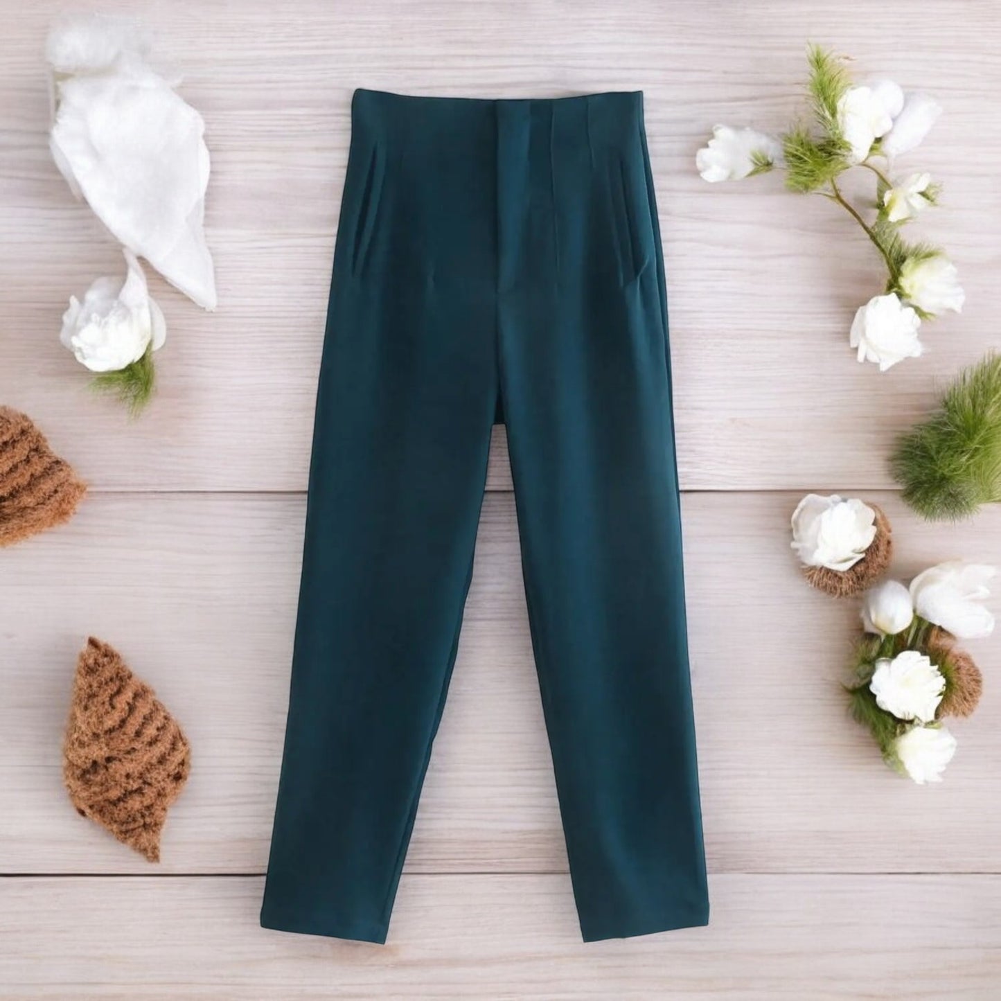 Pantaloni Donna Chic a Vita Alta con Cerniera Frontale - Eleganza e Comfort per Ogni Occasione
