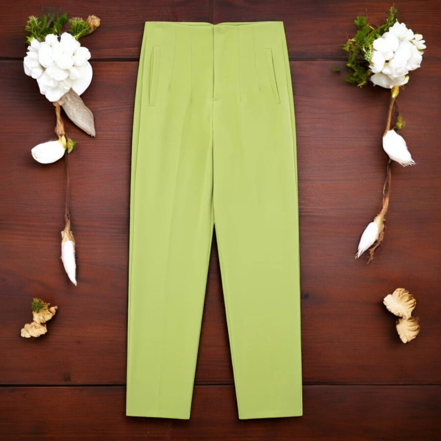 Pantaloni Donna Chic a Vita Alta con Cerniera Frontale - Eleganza e Comfort per Ogni Occasione