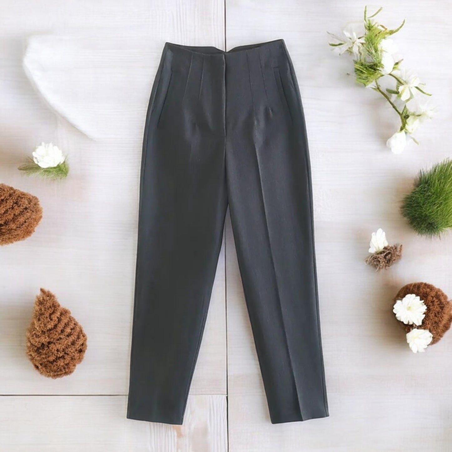 Pantaloni Donna Chic a Vita Alta con Cerniera Frontale - Eleganza e Comfort per Ogni Occasione
