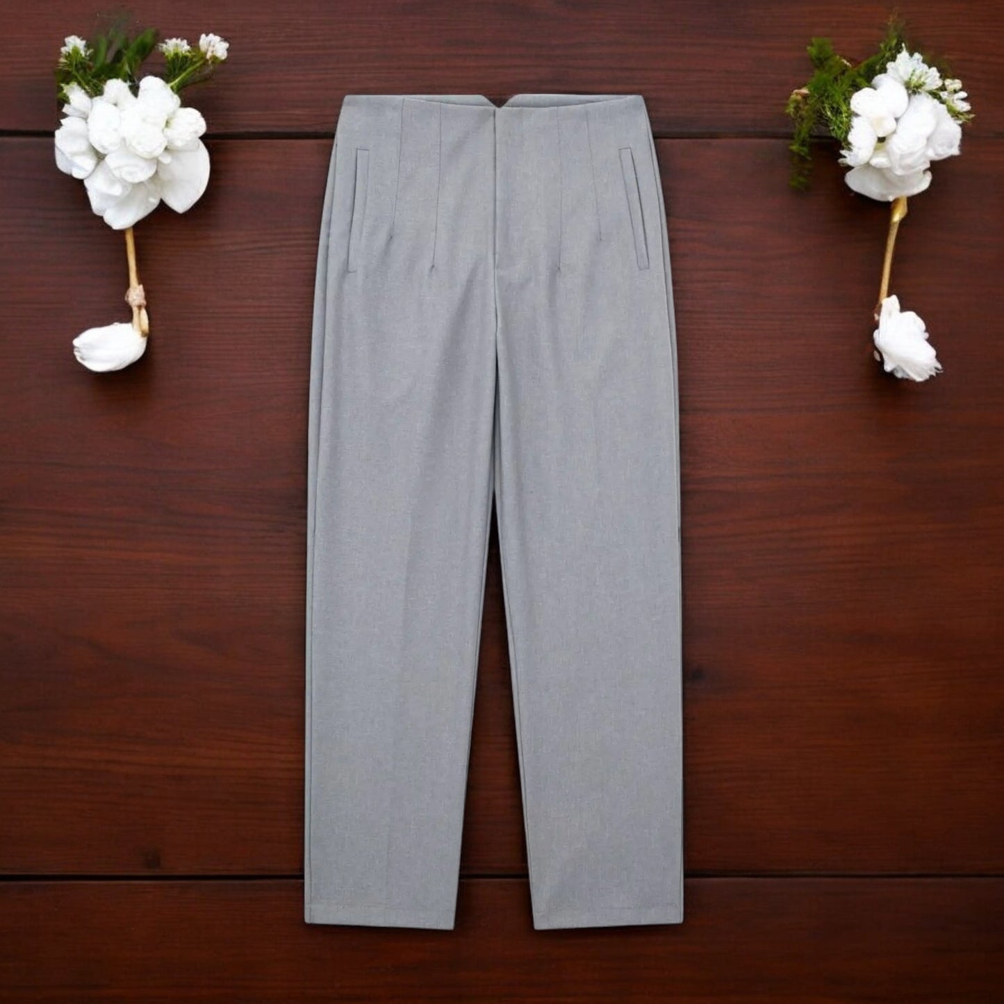 Pantaloni Donna Chic a Vita Alta con Cerniera Frontale - Eleganza e Comfort per Ogni Occasione