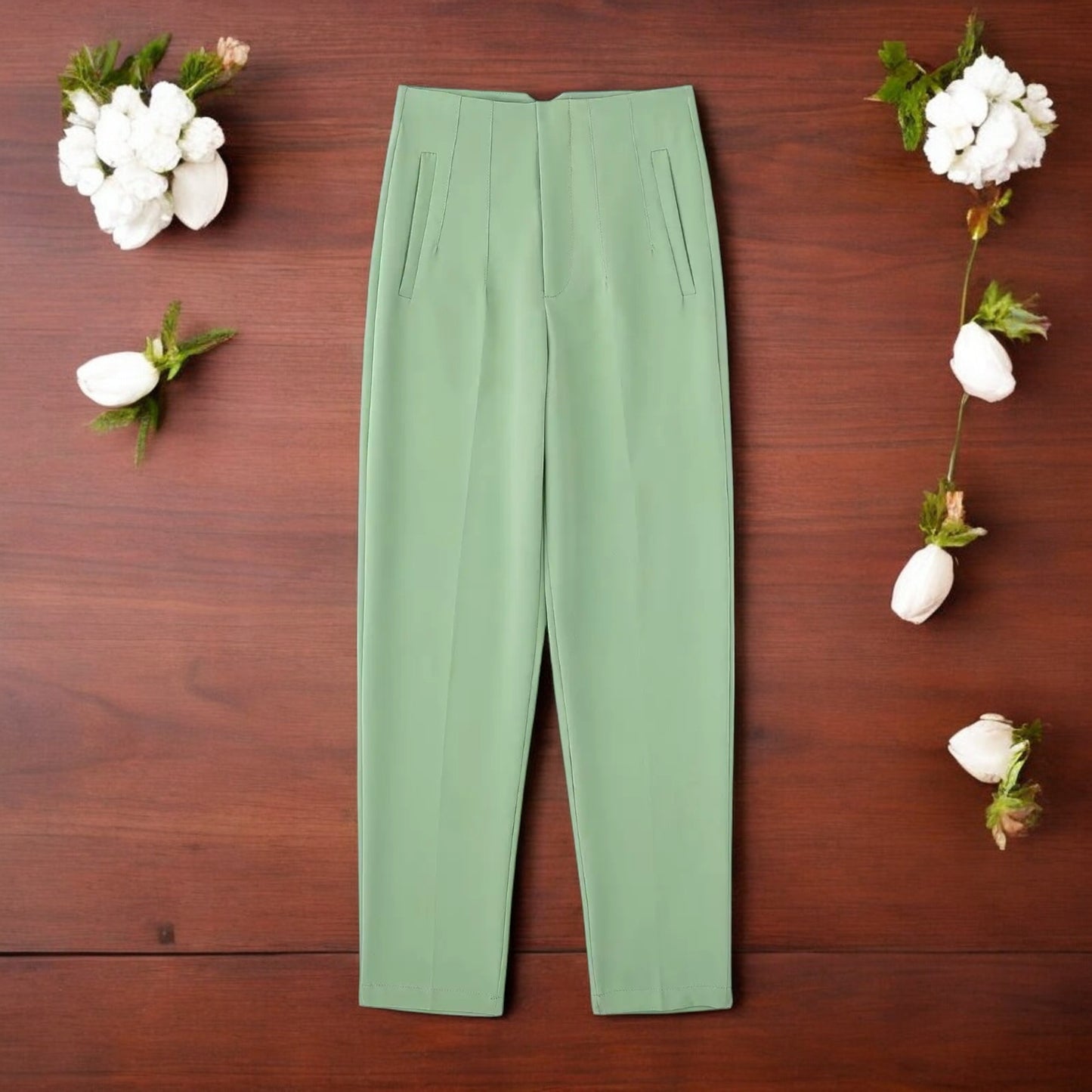 Pantaloni Donna Chic a Vita Alta con Cerniera Frontale - Eleganza e Comfort per Ogni Occasione