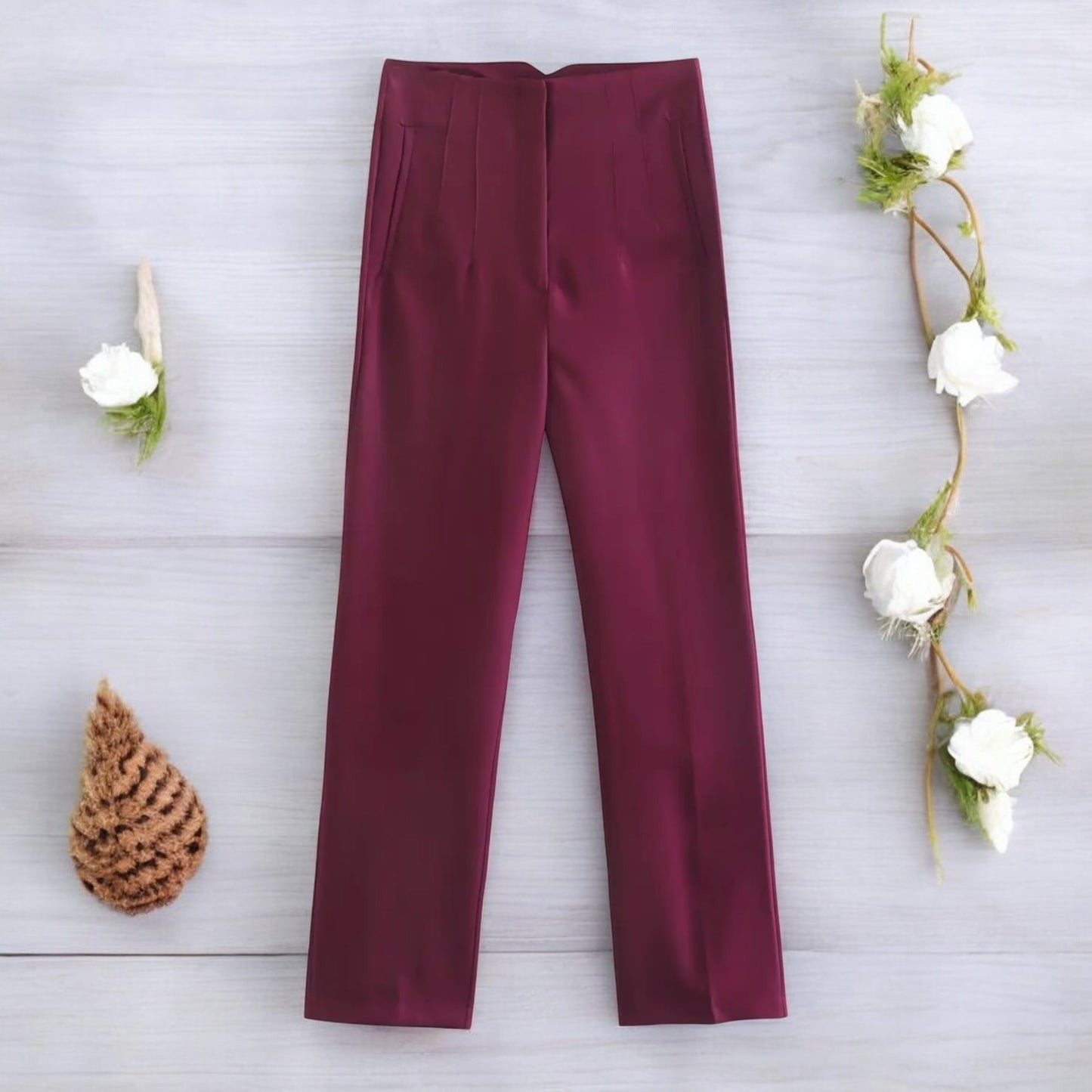 Pantaloni Donna Chic a Vita Alta con Cerniera Frontale - Eleganza e Comfort per Ogni Occasione