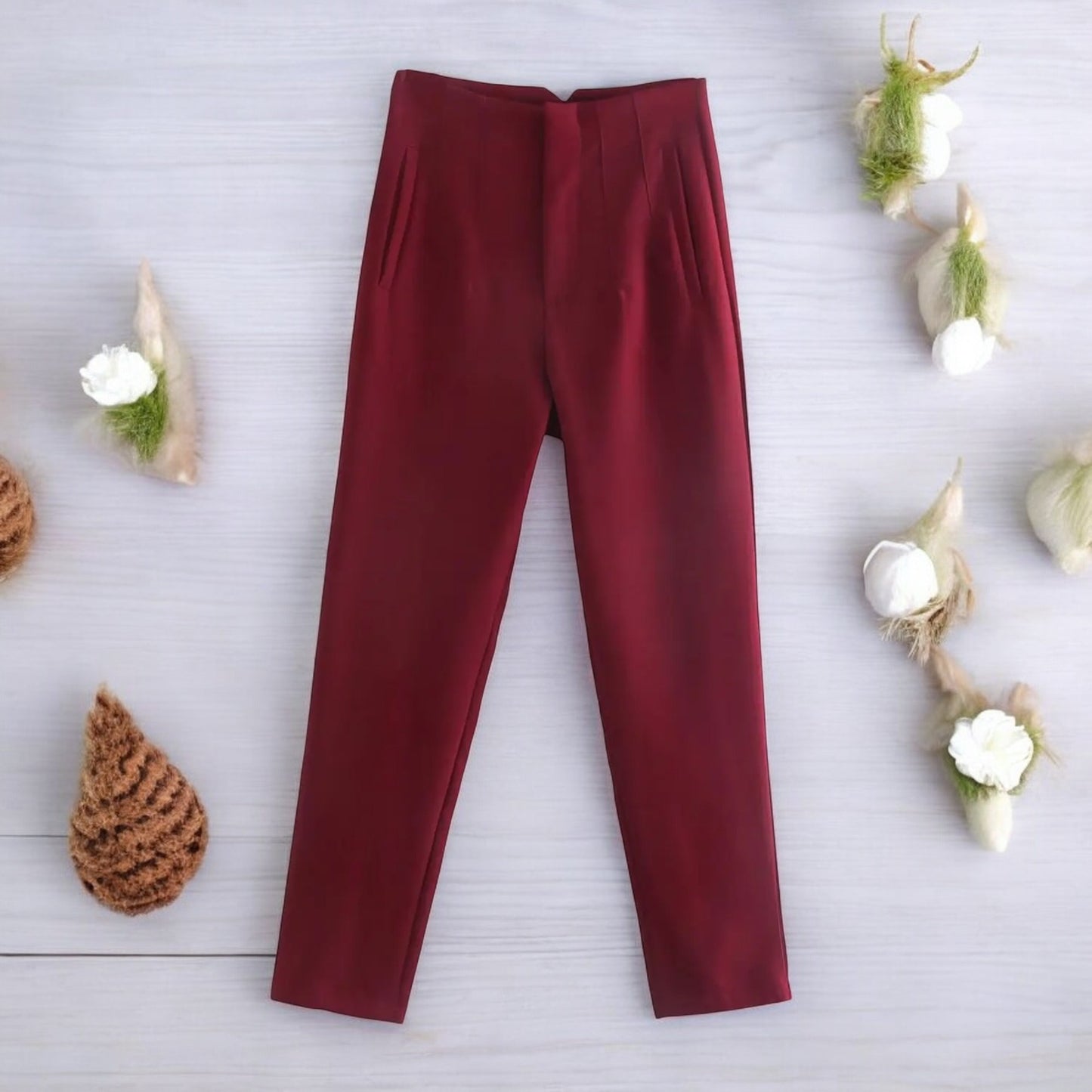 Pantaloni Donna Chic a Vita Alta con Cerniera Frontale - Eleganza e Comfort per Ogni Occasione